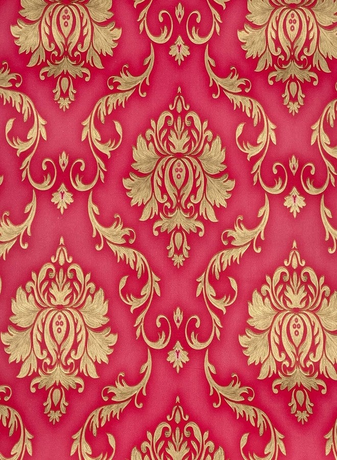 ROSASTELLA Self Adhesive Decorative Peel Stick Waterproof Damask Wallpaper Wall Decor Removable Wall Paper for Living Room Hall Decoration PVC Vinyl DIY Contact Paper 45x304cm - Image 1